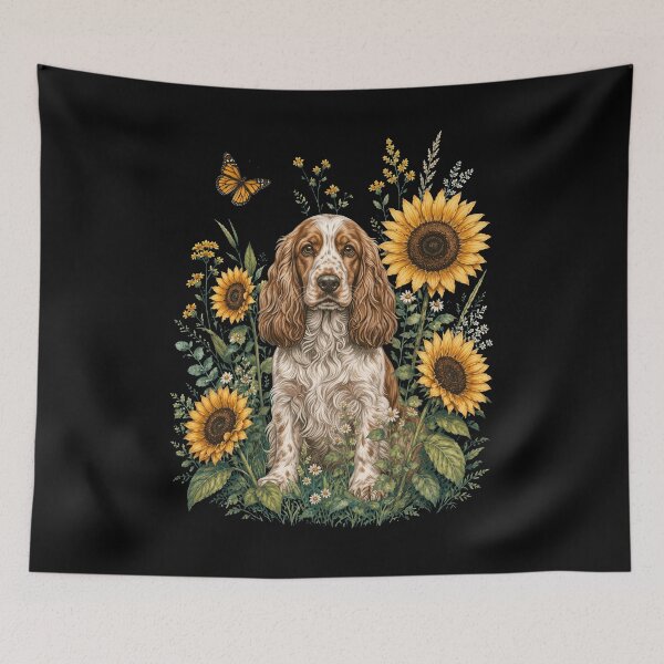 Item preview, Cocker Spaniel With Sunflower Cottagecore Art Dog Owner designed and sold by TerryConnells.