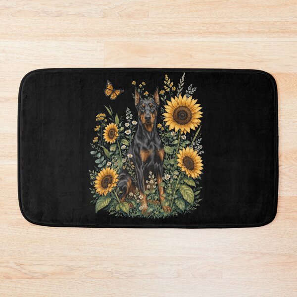 Item preview, Doberman Pinscher With Sunflower Cottagecore Art Dog Owner designed and sold by TerryConnells.