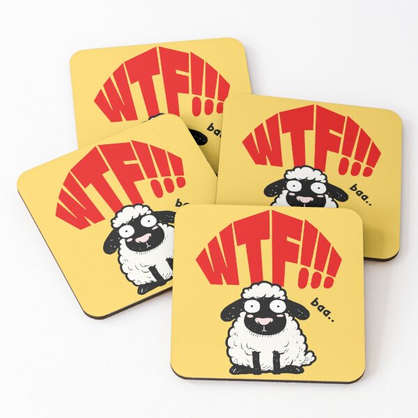 Item preview, WTF - Funny Cartoon Sheep With A Shocked Face designed and sold by WIZECROW.
