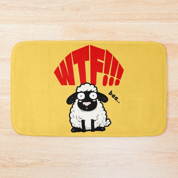 Item preview, WTF - Funny Cartoon Sheep With A Shocked Face designed and sold by WIZECROW.