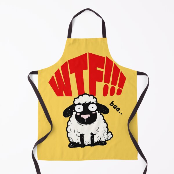 Item preview, WTF - Funny Cartoon Sheep With A Shocked Face designed and sold by WIZECROW.