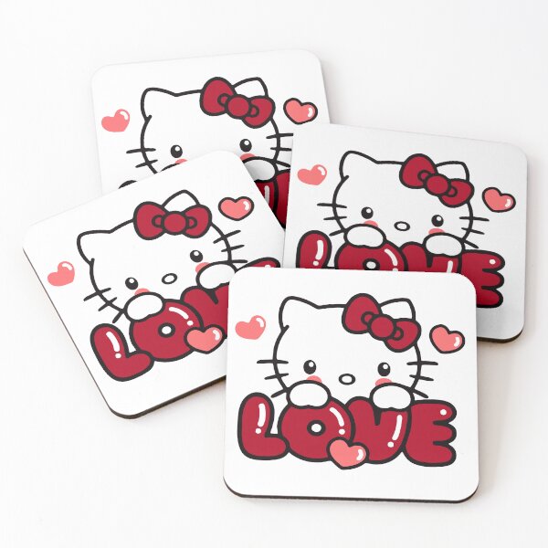 Item preview, Cute Kitty Love Valentine T-Shirt | Kawaii Cat Graphic | Romantic Cartoon Aesthetic Design designed and sold by Pinpondesigns.
