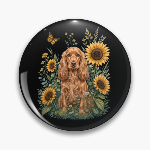 Item preview, English Cocker Spaniel With Sunflower Cottagecore Art Dog Owner designed and sold by TerryConnells.