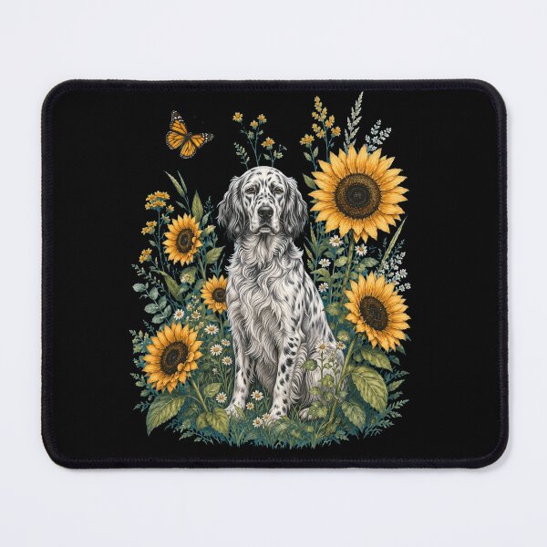 Item preview, English Setter With Sunflower Cottagecore Art Dog Owner designed and sold by TerryConnells.