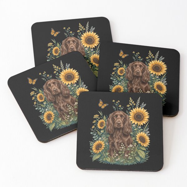 Item preview, Field Spaniel With Sunflower Cottagecore Art Dog Owner designed and sold by TerryConnells.