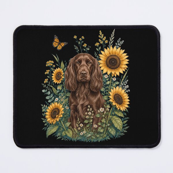 Item preview, Field Spaniel With Sunflower Cottagecore Art Dog Owner designed and sold by TerryConnells.