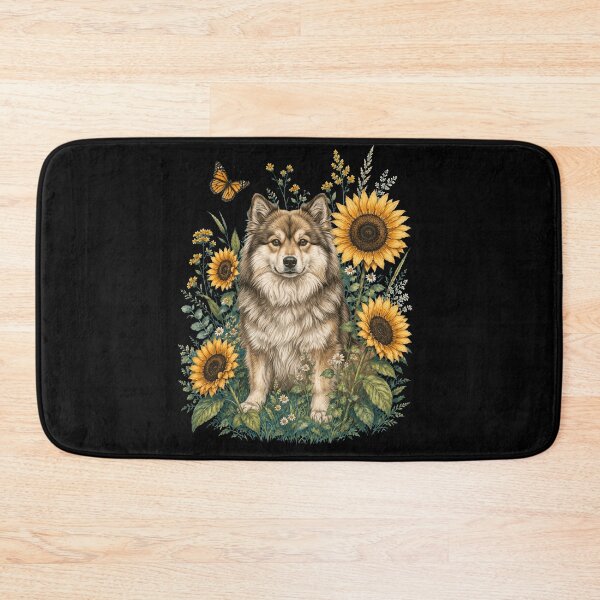 Item preview, Finnish Lapphund With Sunflower Cottagecore Art Dog Owner designed and sold by TerryConnells.