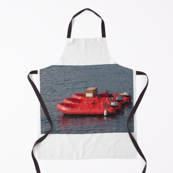 Item preview, Row Of Red Rental Boats Floating On Calm Blue Water Near A Marina For Summer Leisure designed and sold by Nmallia.