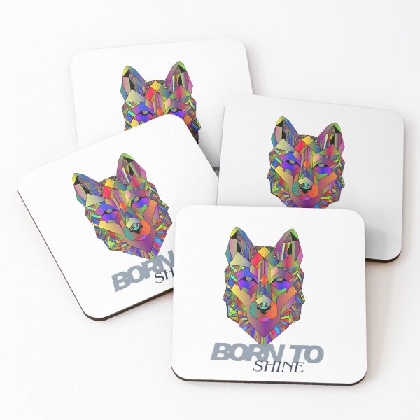 Item preview, Born to Shine | Geometric Rainbow Wolf Art designed and sold by GraphixByHub.