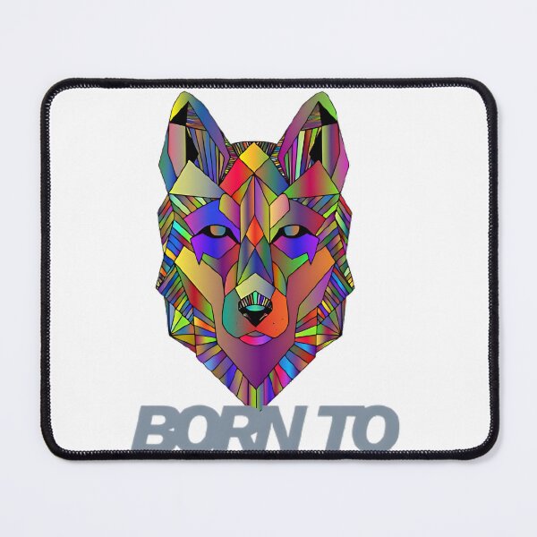 Item preview, Born to Shine | Geometric Rainbow Wolf Art designed and sold by GraphixByHub.