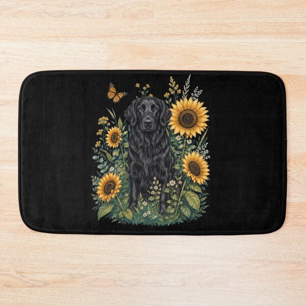 Item preview, Flat Coated Retriever With Sunflower Cottagecore Art Dog Owner designed and sold by TerryConnells.