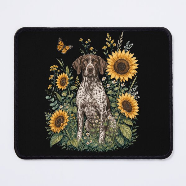 Item preview, German Shorthaired Pointer With Sunflower Cottagecore Art Dog Owner designed and sold by TerryConnells.