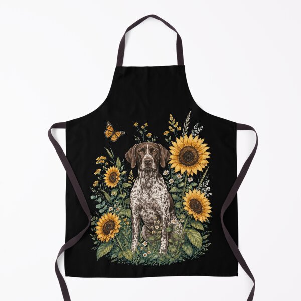 Item preview, German Shorthaired Pointer With Sunflower Cottagecore Art Dog Owner designed and sold by TerryConnells.