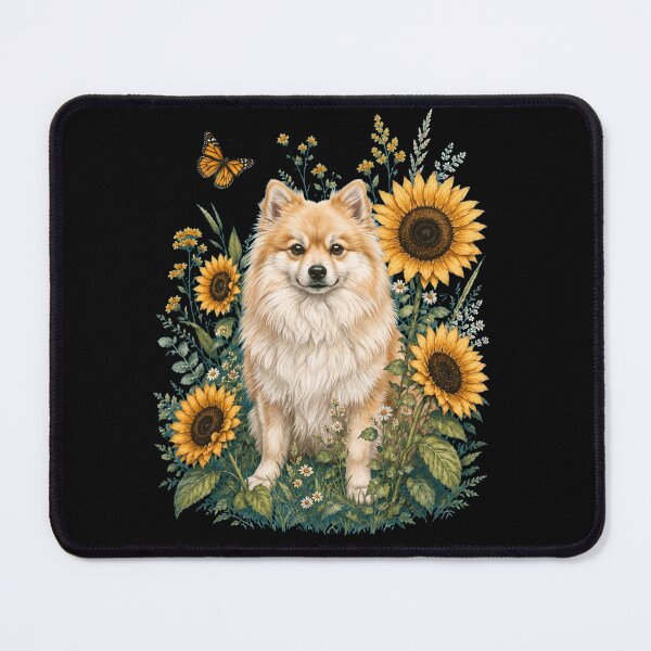 Item preview, German Spitz With Sunflower Cottagecore Art Dog Owner designed and sold by TerryConnells.