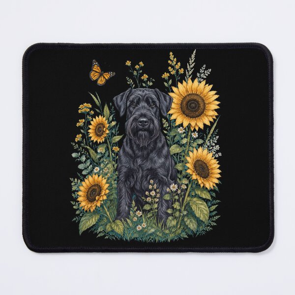Item preview, Giant Schnauzer With Sunflower Cottagecore Art Dog Owner designed and sold by TerryConnells.