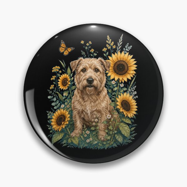 Item preview, Glen of Imaal Terrier With Sunflower Cottagecore Art Dog Owner designed and sold by TerryConnells.