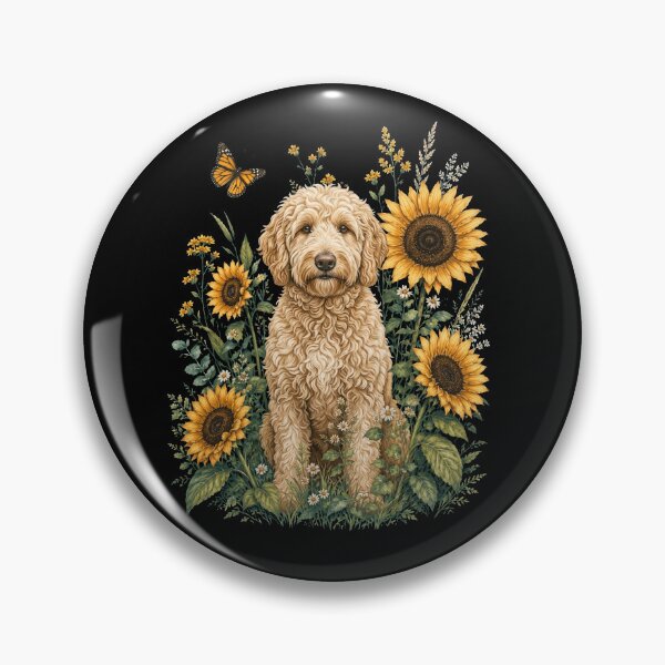 Item preview, Goldendoodle With Sunflower Cottagecore Art Dog Owner designed and sold by TerryConnells.