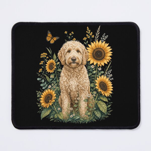 Item preview, Goldendoodle With Sunflower Cottagecore Art Dog Owner designed and sold by TerryConnells.