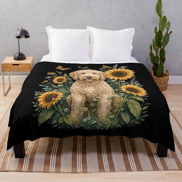 Item preview, Goldendoodle With Sunflower Cottagecore Art Dog Owner designed and sold by TerryConnells.