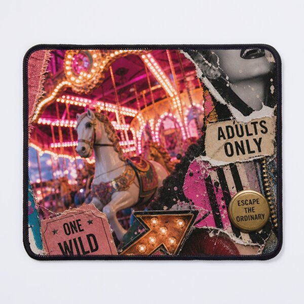 Item preview, Neon Whirl — Adult Amusement Park Mixed‑Media Collage designed and sold by Jandedan.