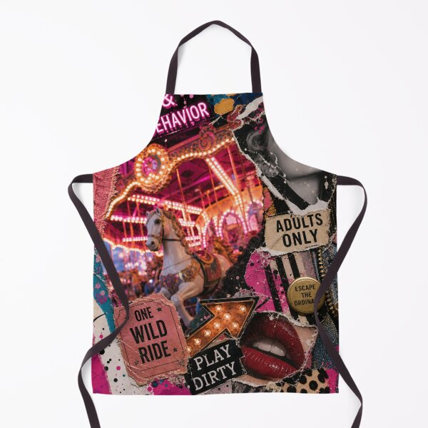 Item preview, Neon Whirl — Adult Amusement Park Mixed‑Media Collage designed and sold by Jandedan.