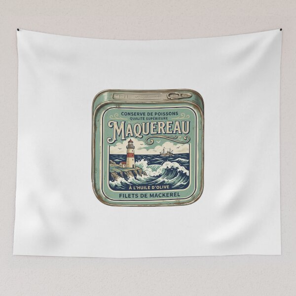 Item preview,  Vintage French Mackerel Tin Maquereau Art designed and sold by ryanguas.