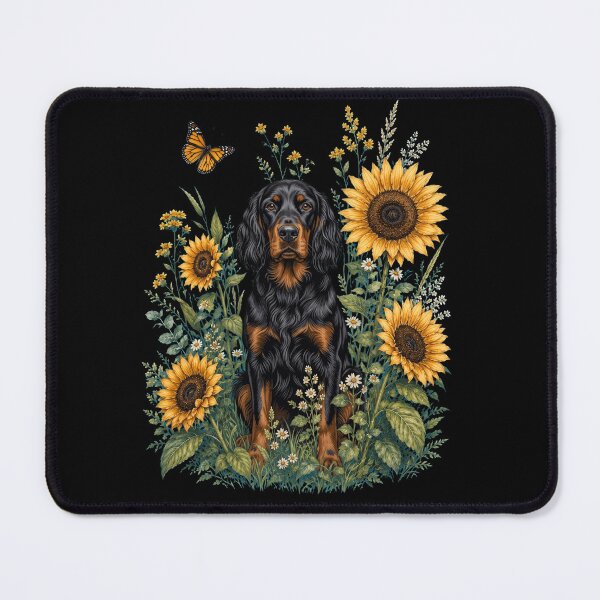 Item preview, Gordon Setter With Sunflower Cottagecore Art Dog Owner designed and sold by TerryConnells.