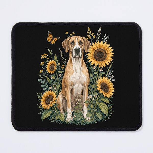 Item preview, Great Dane With Sunflower Cottagecore Art Dog Owner designed and sold by TerryConnells.