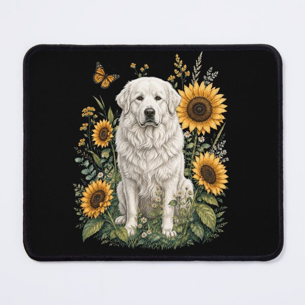 Item preview, Great Pyrenees With Sunflower Cottagecore Art Dog Owner designed and sold by TerryConnells.