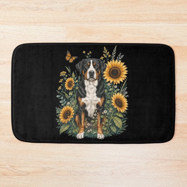 Item preview, Greater Swiss Mountain Dog With Sunflower Cottagecore Art Dog Owner designed and sold by TerryConnells.