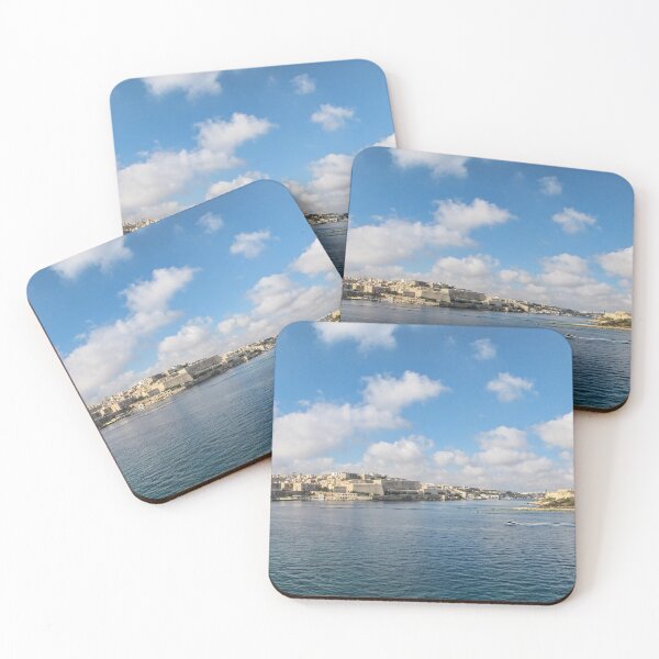 Item preview, Valletta Malta Skyline Over Blue Mediterranean Harbor With Historic Forts And Boats Under Sunny Sky designed and sold by Nmallia.