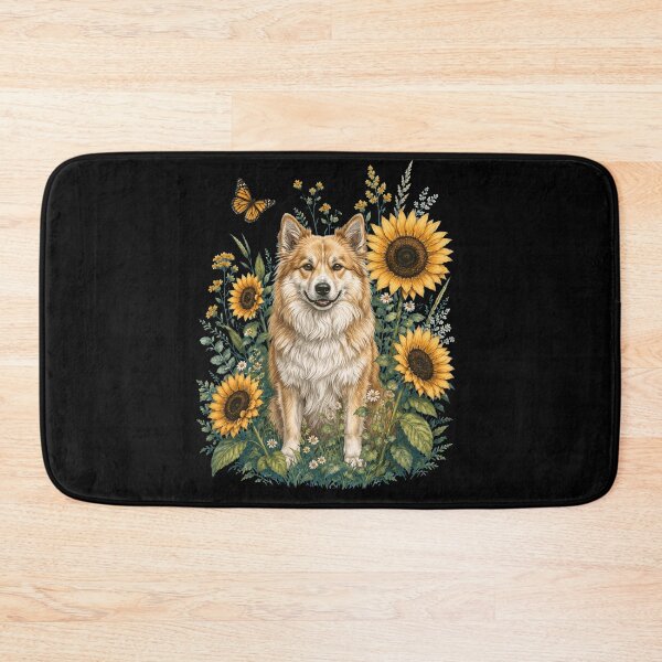 Item preview, Icelandic Sheepdog With Sunflower Cottagecore Art Dog Owner designed and sold by TerryConnells.