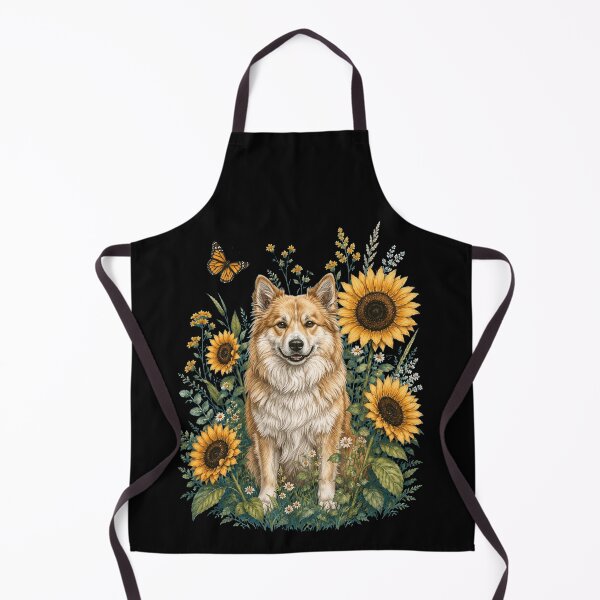 Item preview, Icelandic Sheepdog With Sunflower Cottagecore Art Dog Owner designed and sold by TerryConnells.