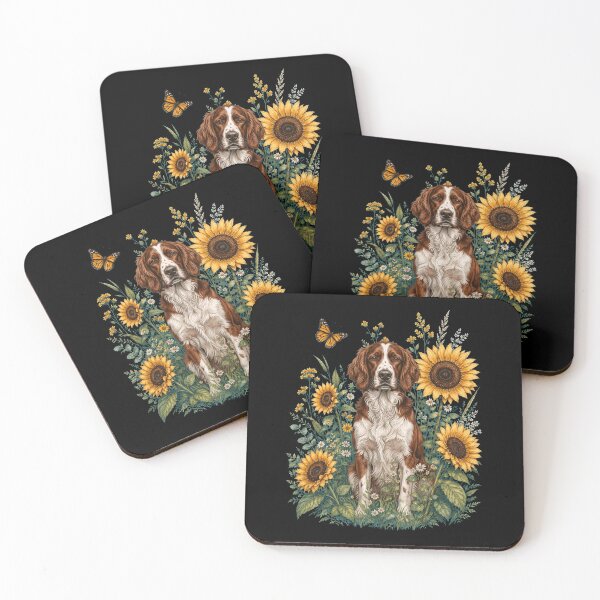 Item preview, Irish Red And White Setter With Sunflower Cottagecore Art Dog Owner designed and sold by TerryConnells.