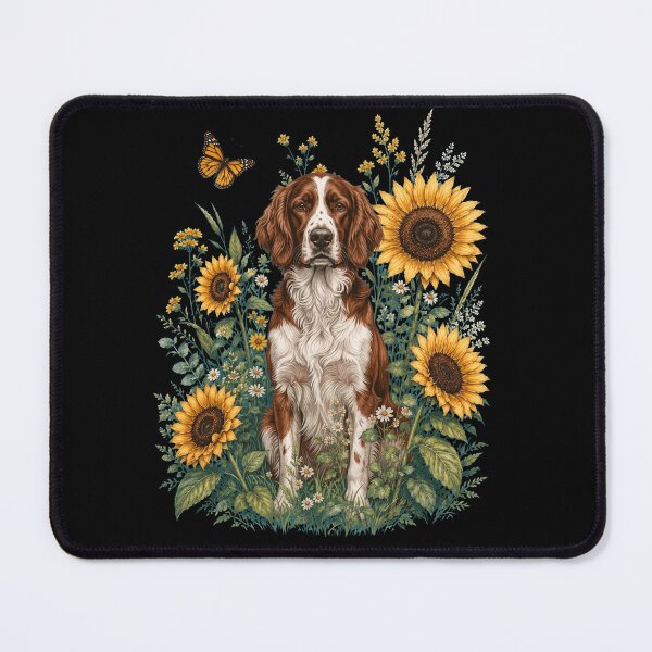 Item preview, Irish Red And White Setter With Sunflower Cottagecore Art Dog Owner designed and sold by TerryConnells.