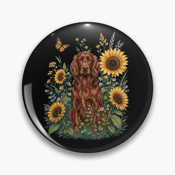 Item preview, Irish Setter With Sunflower Cottagecore Art Dog Owner designed and sold by TerryConnells.