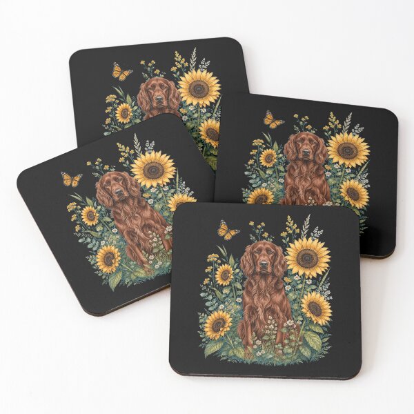 Item preview, Irish Setter With Sunflower Cottagecore Art Dog Owner designed and sold by TerryConnells.