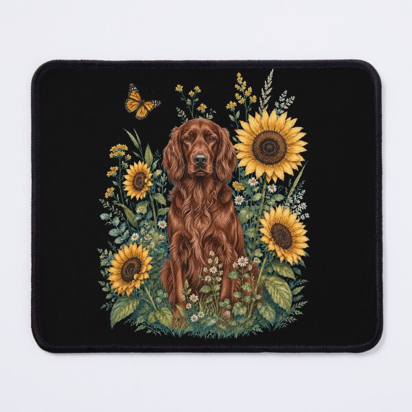 Item preview, Irish Setter With Sunflower Cottagecore Art Dog Owner designed and sold by TerryConnells.
