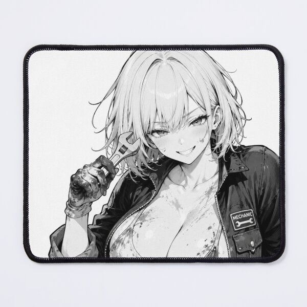 Item preview, Anime Mechanic Girl – Black and White Automotive Waifu designed and sold by Ericks0087.