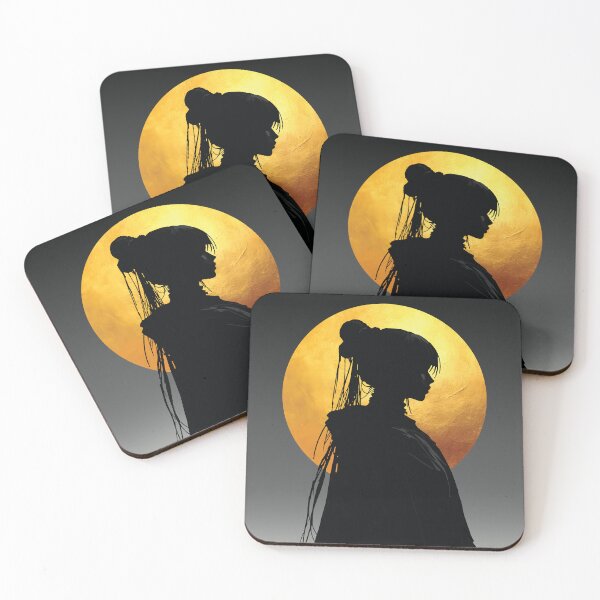 Item preview, Golden Moonlight Anime Girl Silhouette Art designed and sold by RamyGallery.