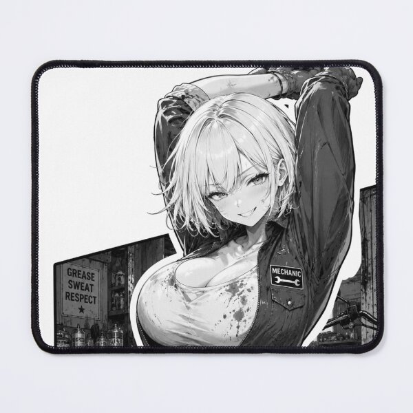 Item preview, Anime Mechanic Girl – Black and White Automotive Waifu designed and sold by Ericks0087.