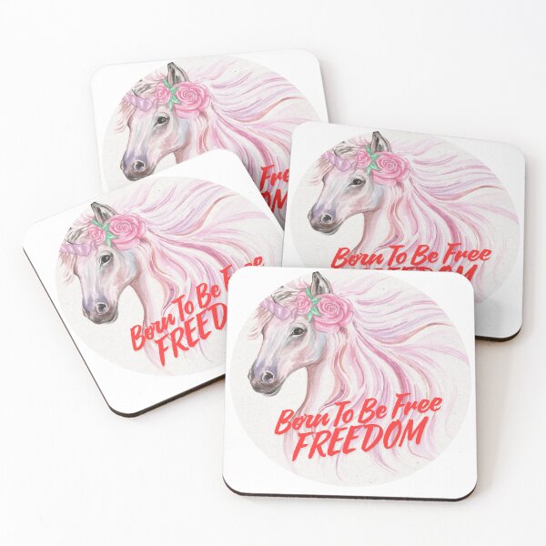 Item preview, Born to Be Free | Elegant Pink Horse Floral Art designed and sold by GraphixByHub.