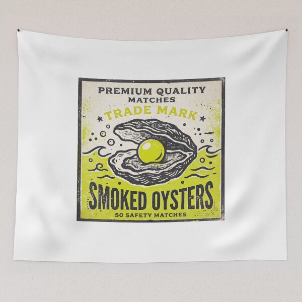 Item preview, Vintage Matchbox Art Smoked Oysters Print designed and sold by ryanguas.