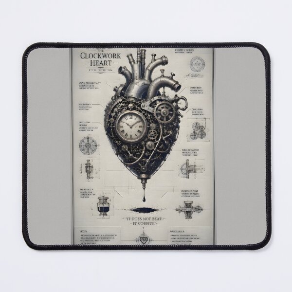 Item preview, The Clockwork Heart | Steampunk Victorian Blueprint Art & Technical Mechanical Drawing designed and sold by Studio77-Gothic.