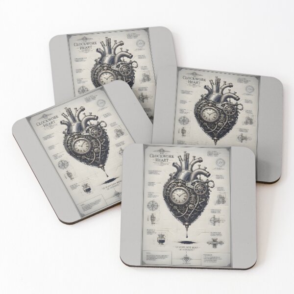 Item preview, The Clockwork Heart | Steampunk Victorian Blueprint Art & Technical Mechanical Drawing designed and sold by Studio77-Gothic.