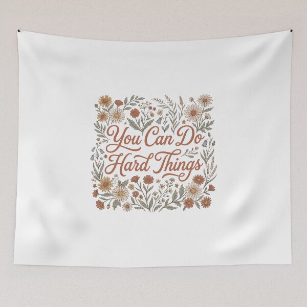 Item preview, You Can Do Hard Things Vintage Floral Motivation designed and sold by ryanguas.