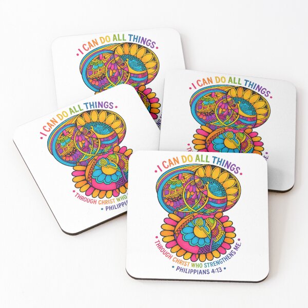 Item preview, Philippians 4:13 Bright Mandala Christian Floral Art Design designed and sold by Ashes to Artistry.