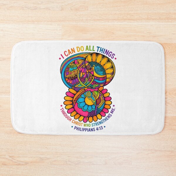 Item preview, Philippians 4:13 Bright Mandala Christian Floral Art Design designed and sold by Ashes to Artistry.