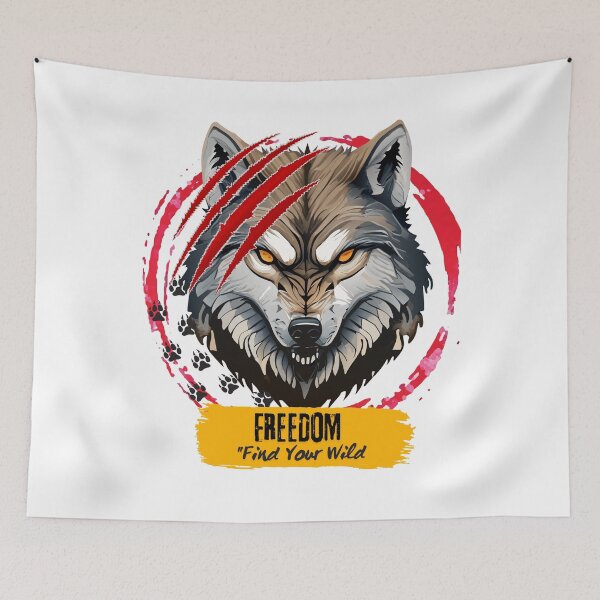 Item preview, Freedom Find Your Wild | Fierce Alpha Wolf Scratch Art designed and sold by GraphixByHub.