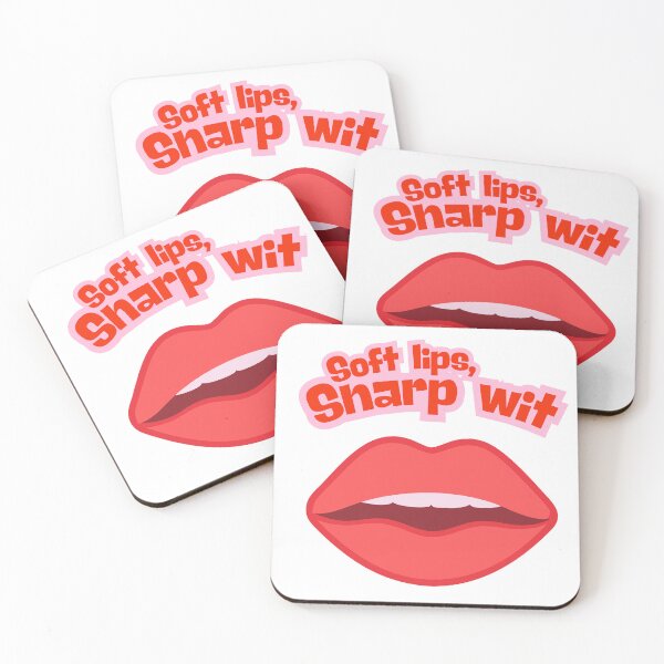 Item preview, Soft Lips Sharp Wit Aesthetic Girl Power Quote designed and sold by FMSeamlessArt.